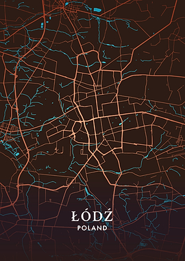 Lodz Poland City Map