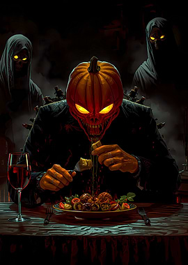 Halloween Feast: Pumpkin-Headed Monster Dinner