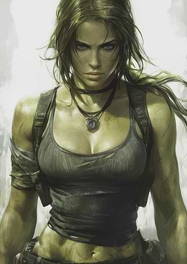 Lara Croft Inspired Digital Art Portrait