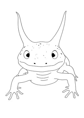 Minimalist Mythical Horned Creature Line Art