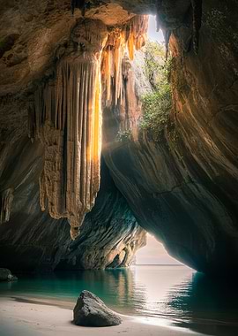 Cave entrance to the ocean