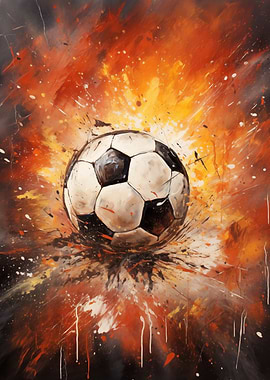 Explosive Soccer Ball Art