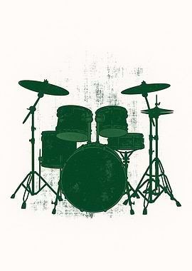 Green Drum Set Illustration