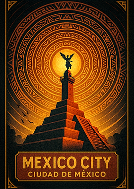 Mexico City Travel Poster