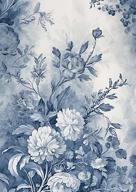 Blue Floral Pattern Art