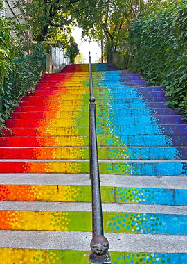 Rainbow Stairs in Bucharest