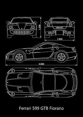 Ferrari 599 GTB Fiorano Blueprint