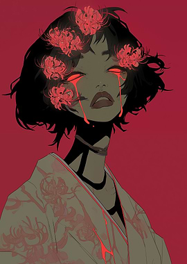 Red Tears and Spider Lilies Portrait