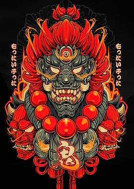 Japanese Oni Demon Illustration