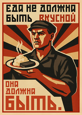 Soviet Propaganda Style Food Poster