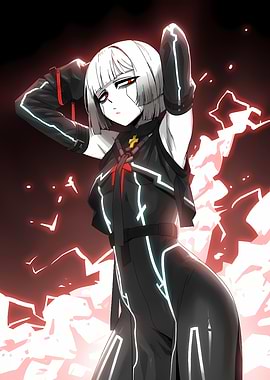 Anime Girl with Glowing Accents