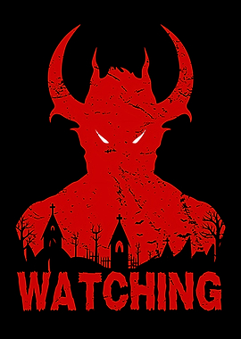 Red Devil Watching Over Graveyard Design