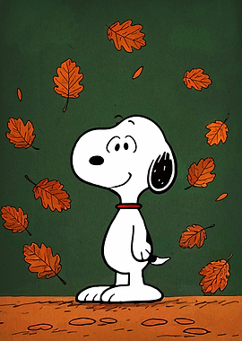 Snoopy and Autumn Leaves