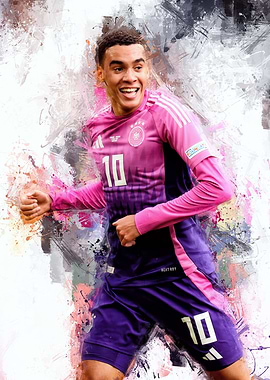 Jamal Musiala Germany Soccer Player Art