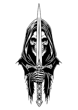 Grim Reaper with Sword Illustration