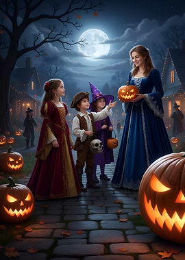 Halloween Night with Costumed Children