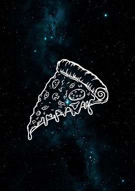 Pizza in Space Digital Art