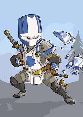 Castle Crashers Blue Knight Illustration