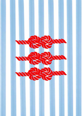 Nautical Knots on Striped Background