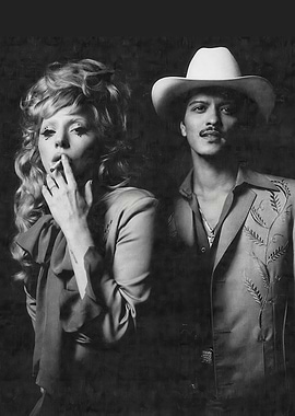 lady gaga and Bruno Mars Portrait
