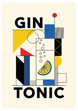 Gin Tonic Abstract Geometric Art