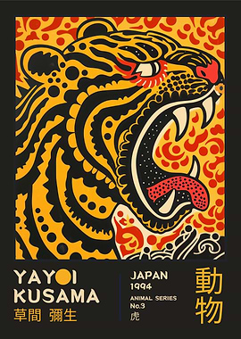 Yayoi Kusama Tiger Exhibition Poster