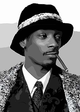 Snoop Dogg Portrait in Black and White