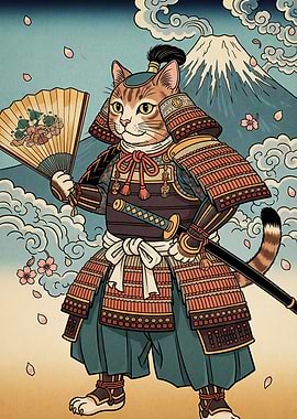 Samurai Cat Fan Sword