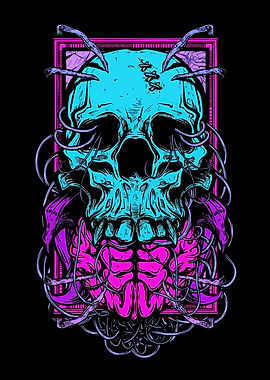 Skull and Brain Graphic Art
