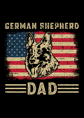 German Shepherd Dad Patriotic Design