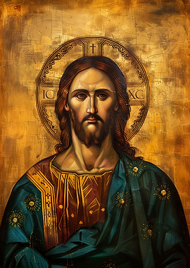 Iconic Portrait of Jesus Christ