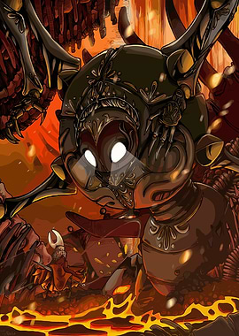 Hollow Knight Boss Battle Illustration