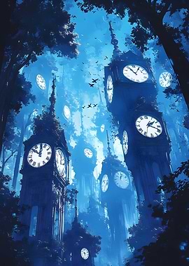 A forest made of clock towers ticks 1