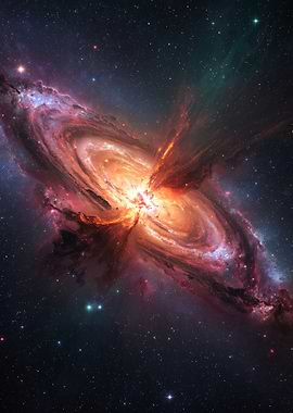 Fiery Galactic Explosion