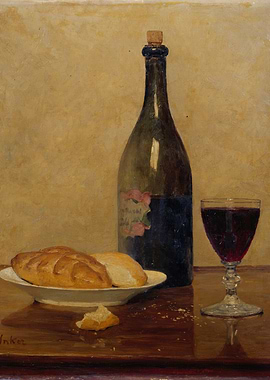 Still Life with Wine and Bread