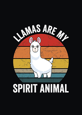 Cute Llamas are my spirit animal Retro Zoo