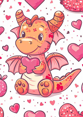 Cute Dragon with Heart