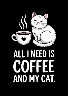 Coffee And Cat Saying