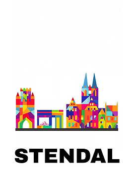 Stendal Skyline Colorful Geometric Illustration