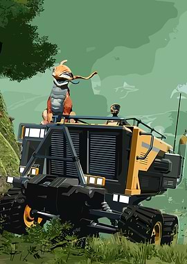 Alien Creature on Futuristic Vehicle