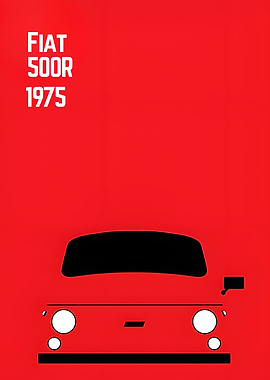 Fiat 500R 1975 Minimalist Car Poster