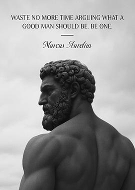 Marcus Aurelius Quote with Statue