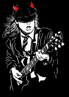 AC/DC Angus Young Illustration