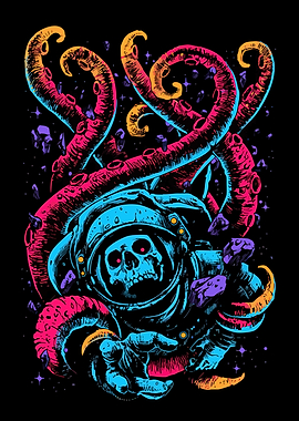 Cosmic Horror Astronaut Skull