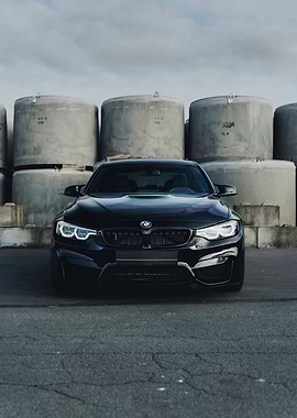 Black BMW M4 Front View