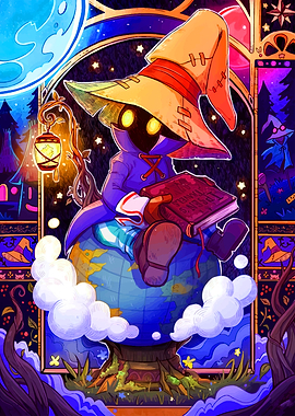 Vivi Ornitier reading on a globe