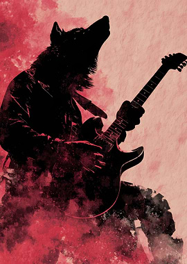 Werewolf Guitarist Silhouette