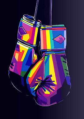Colorful Boxing Gloves Pop Art