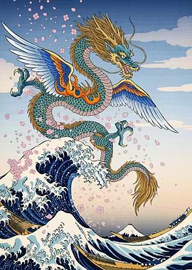 Winged Dragon Great Wave