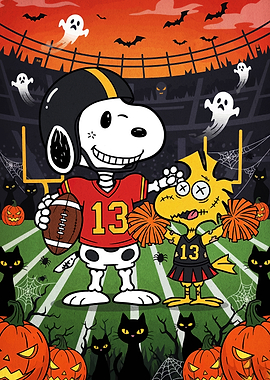 Snoopy and Woodstock Halloween Football